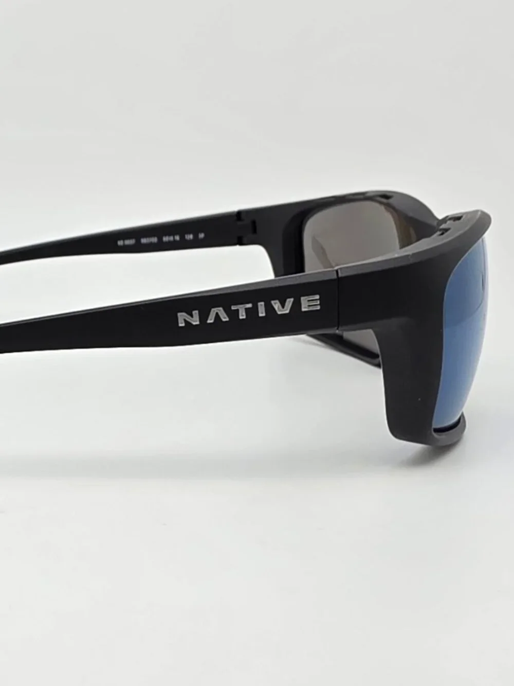 Native Kodiak XP XD9037 Matte Black Frame Polarized Blue Mirror Lens Sunglasses
